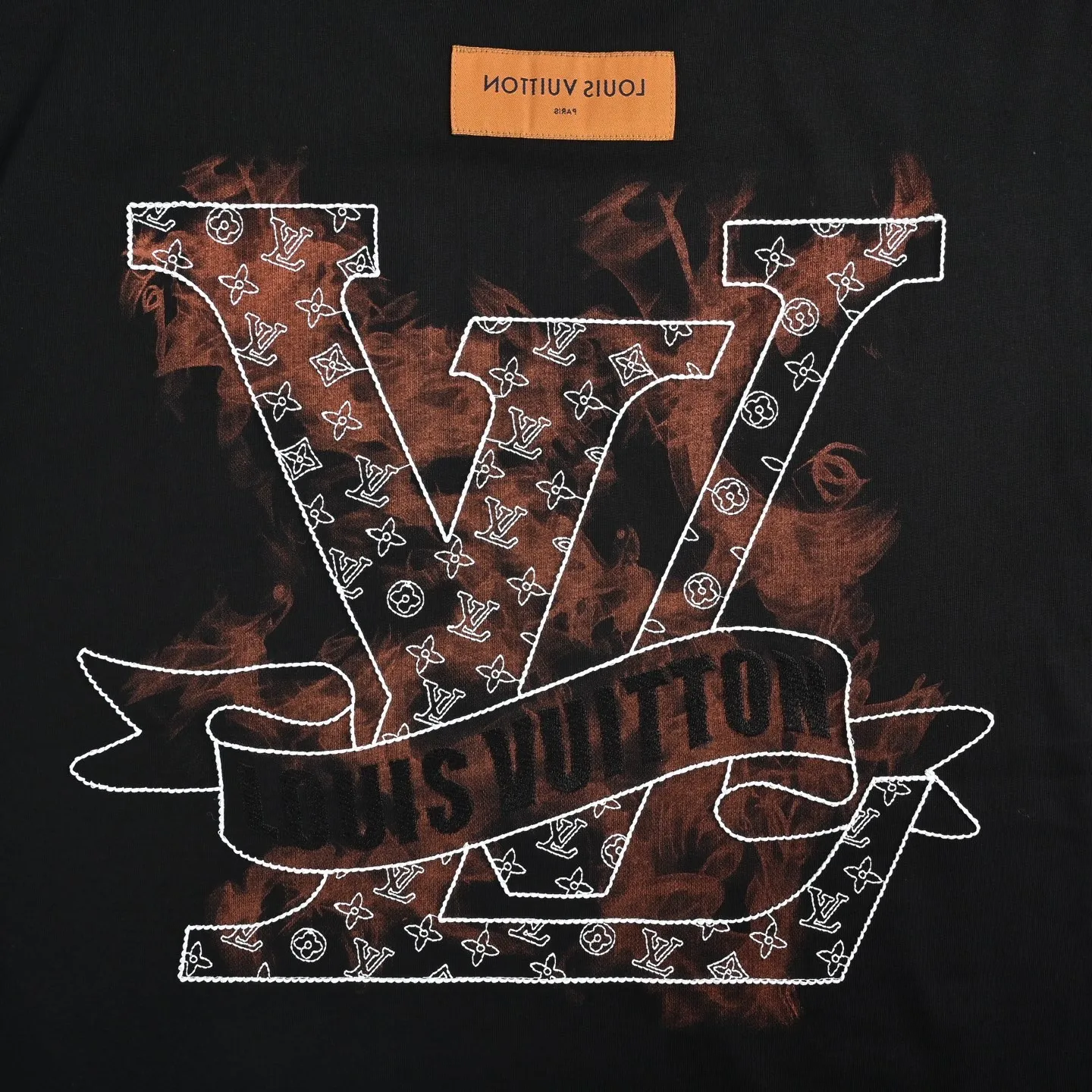 Louis Vuitton/Louis Vuitton 26ss smoke hollow logo embroidered short sleeves